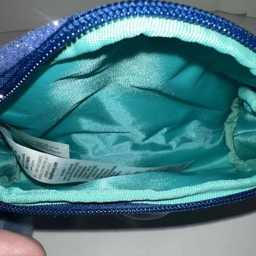 Stitch Disney Glitter Small Clutch Purse Pencil Bag Sparkle Stitch Face Bag